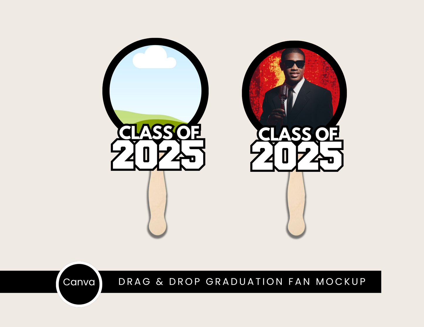Circle 2025 Graduation Fan Template (Drag & Drop)