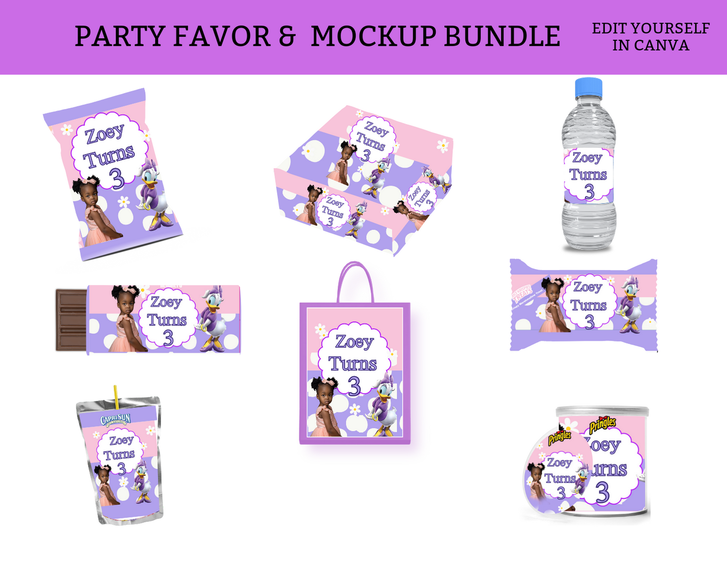 Daisy Party Favor Bundle Template