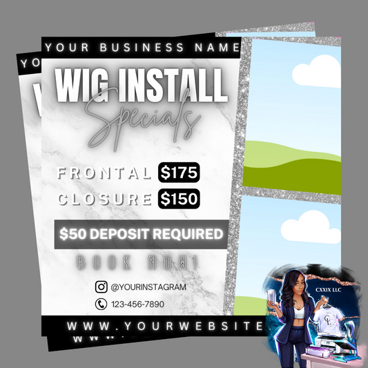 Wig Install Special Flyers