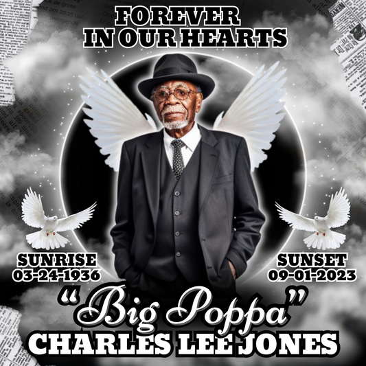 Black & Gray Memorial Template | Editable Canva Design