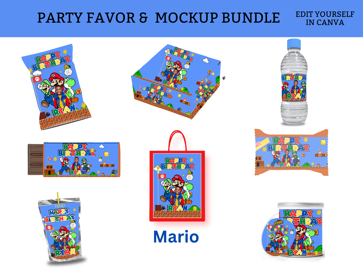 Mario Party Favor Bundle Template