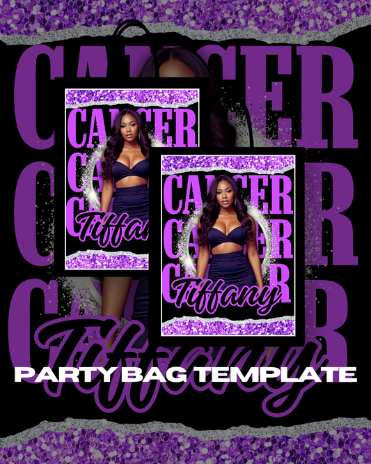 Cancer Zodiac Party Bag Template | Editable Canva File
