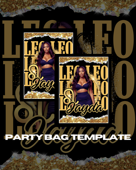 Leo Zodiac Party Bag Template | Customizable Canva Download