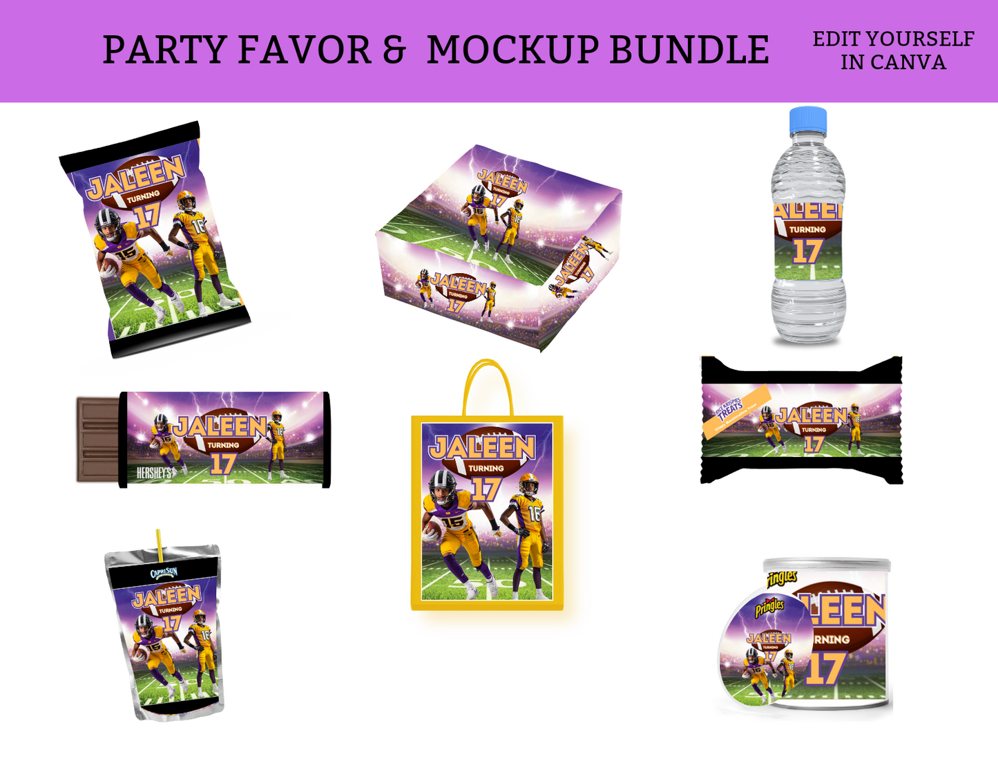 Football Party Favor Bundle Template