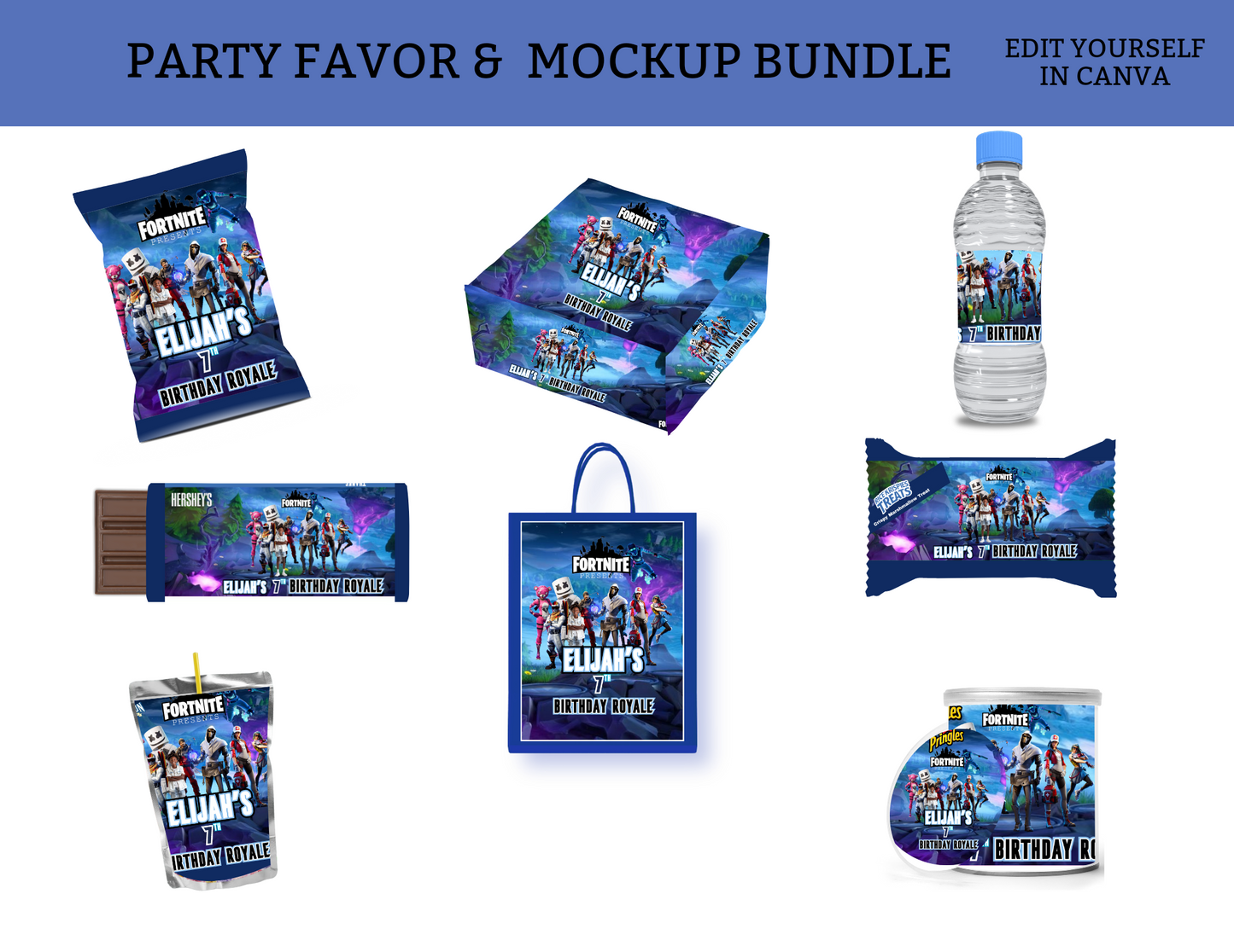 Fortnite Party Favor Bundle Template