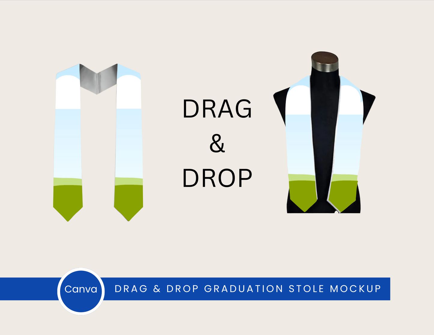 2025 Graduation Stole Drag & Drop Template (Editable in Canva)