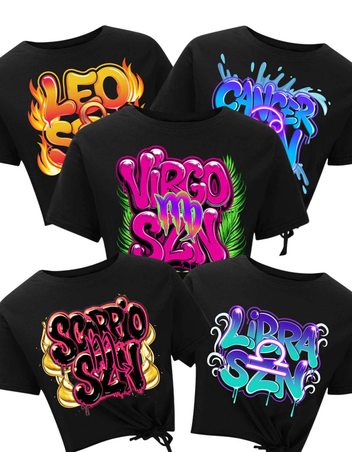 Zodiac Shirt Templates | Leo Scorpio Virgo Libra Cancer | Editable Zodiac T-Shirt Designs | Instant Digital Download