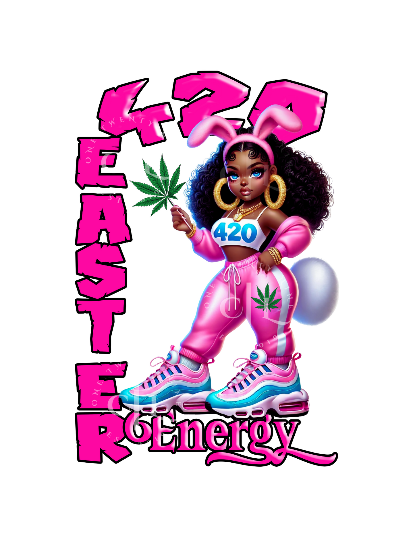 420 Easter Baddie PNG β Marijuana Girl Design