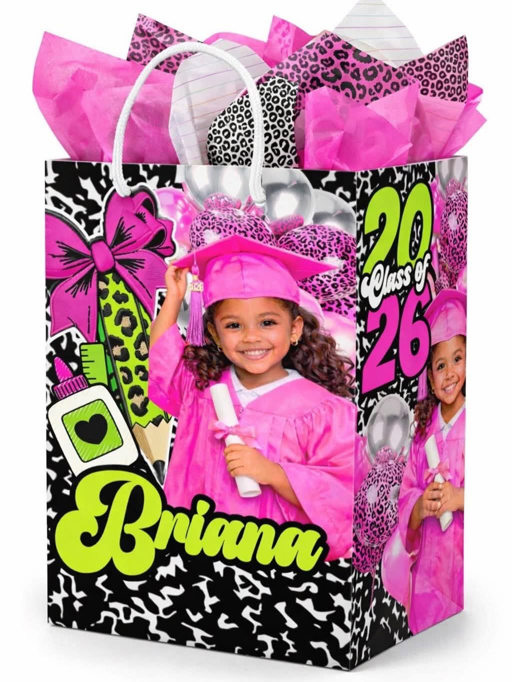 Class of 2026 Graduation Treat Bag Template – Pink