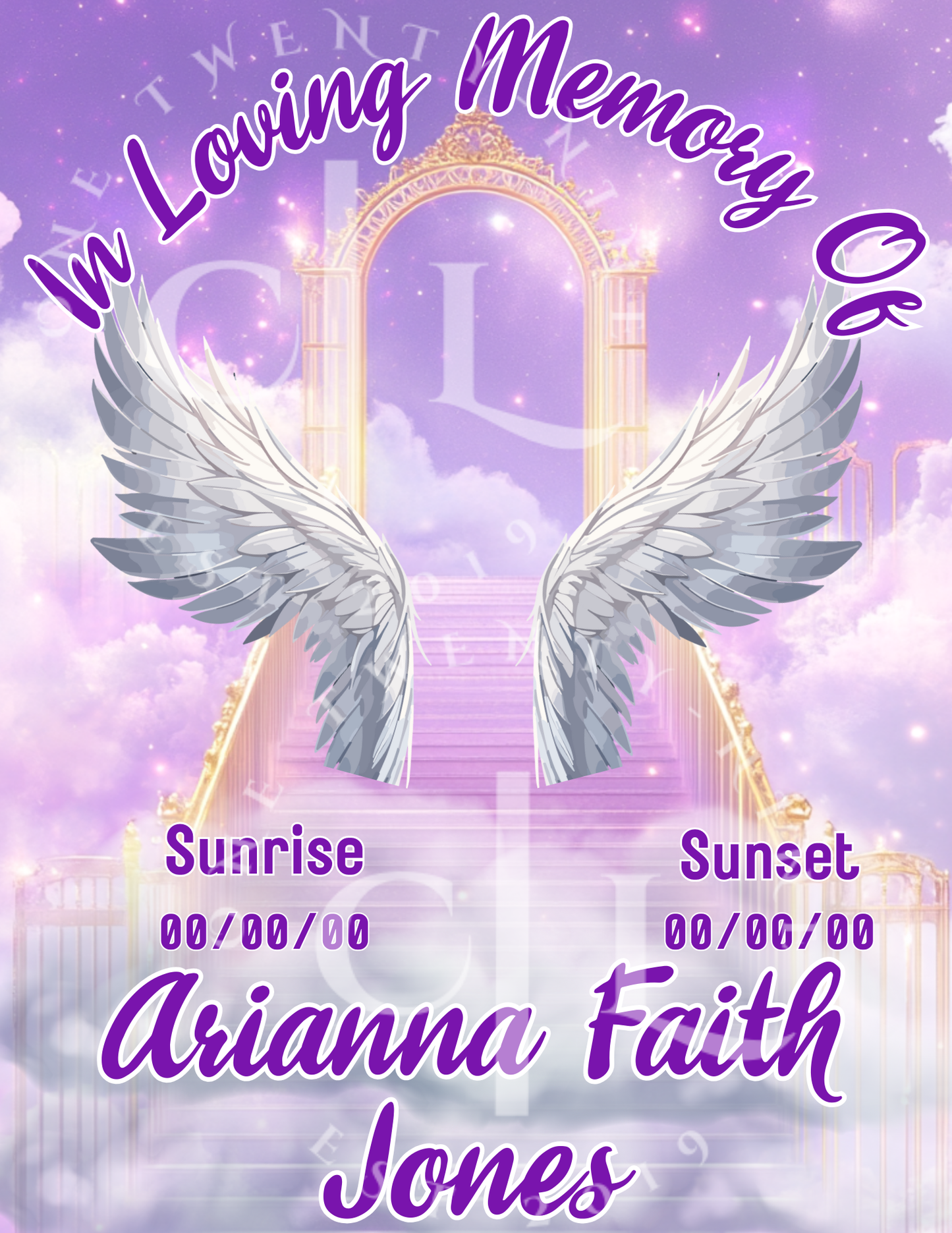 Purple Memorial T-Shirt Template – Canva Pro Required | Digital Download