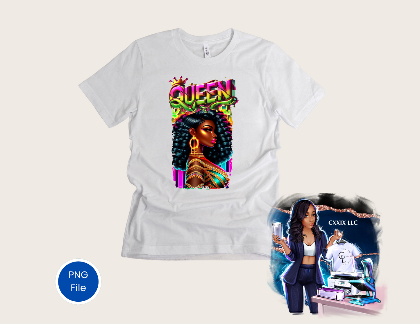 “Crowned Queen – Black Girl Magic” PNG