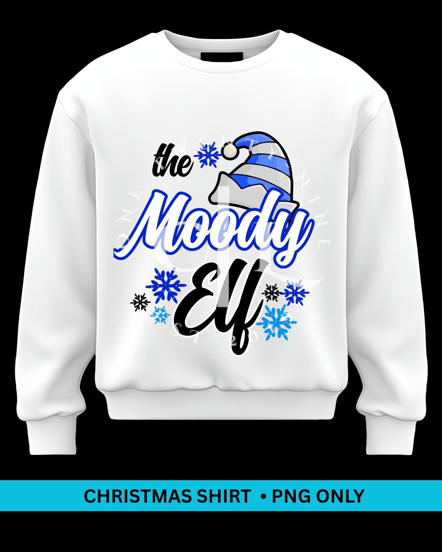 Moody Elf Christmas T-Shirt Design – High-Quality PNG Digital Download