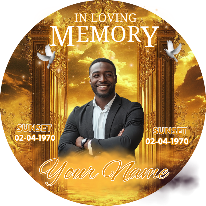 Bronze Memorial Pin Button Template Bundle