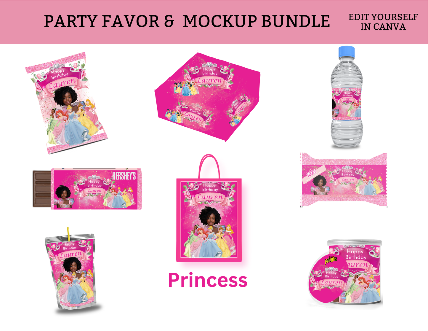 Princess Party Favor Bundle Template