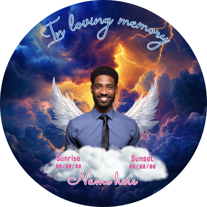 Blue & Gold Memorial Pin Button Template Bundle