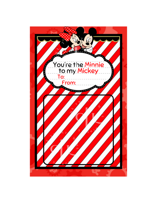 Minnie & Mickey Valentine’s Day Money Card PNG