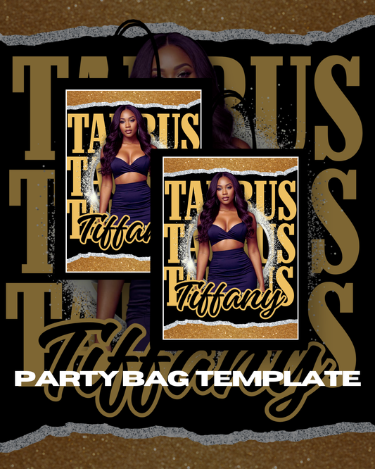Taurus Zodiac Party Bag Template | Printable Canva Design
