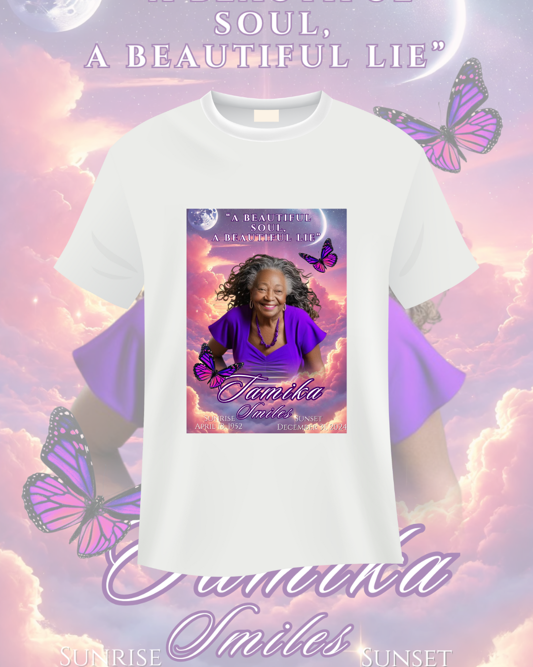 Butterfly Memorial T-Shirt Template – Canva Pro Required | Digital Download
