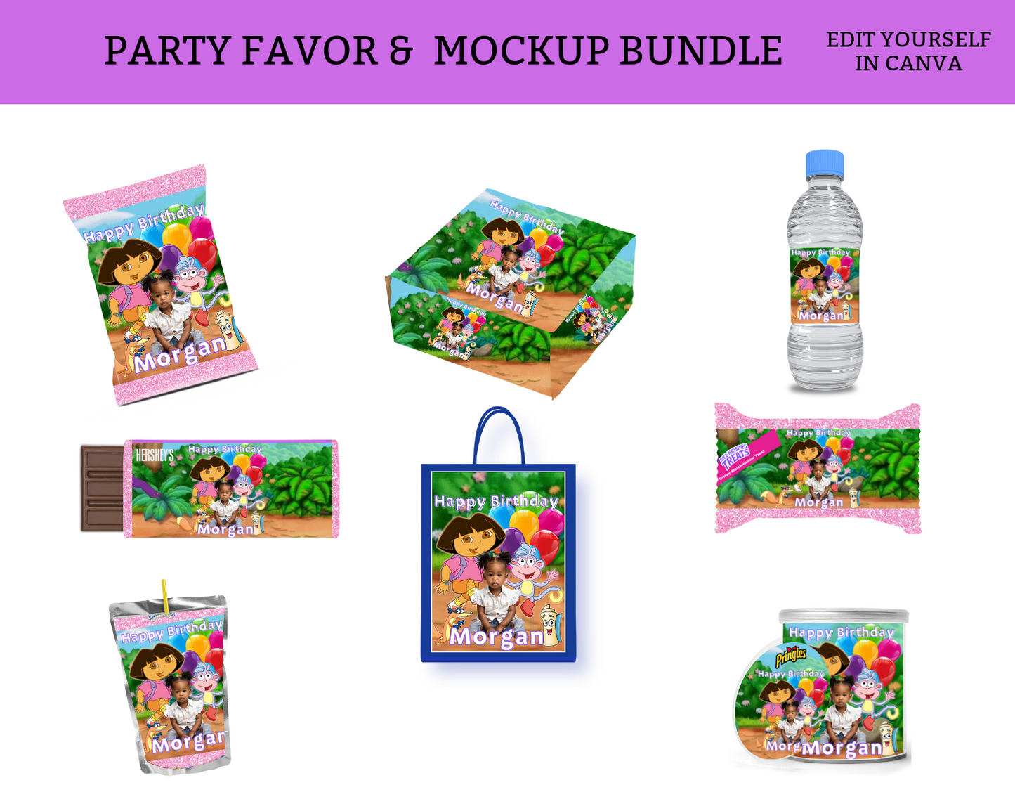 Dora Party Favor Bundle Template
