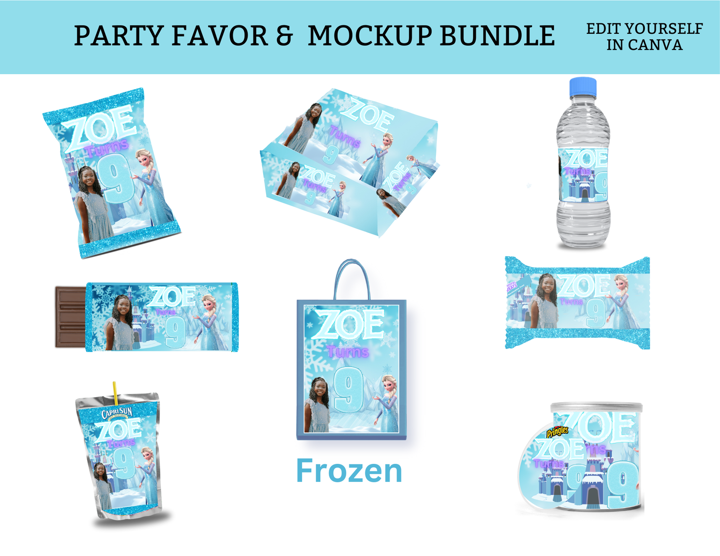 Frozen Party Favor Bundle Template