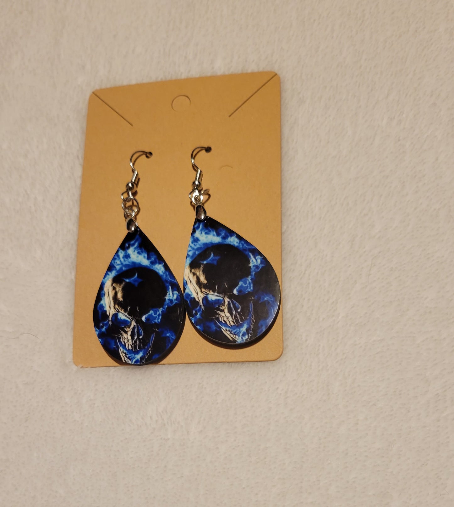 Black & Blue Skull Earring