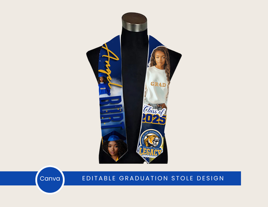 Blue & Gold Legacy Graduation Stole