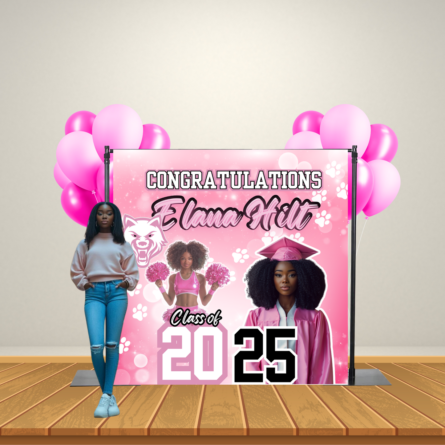 Editable Graduation Backdrop & Mockup | Class of 2025