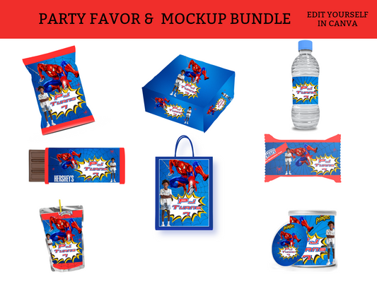 Spiderman Party Favor Bundle Template