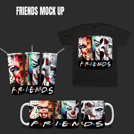 Halloween Friends PNG Bundle | Spooky Squad Shirt, Tumbler & Mug Designs | Halloween Digital Download