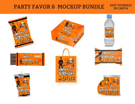 Anime Party Favor Bundle Template