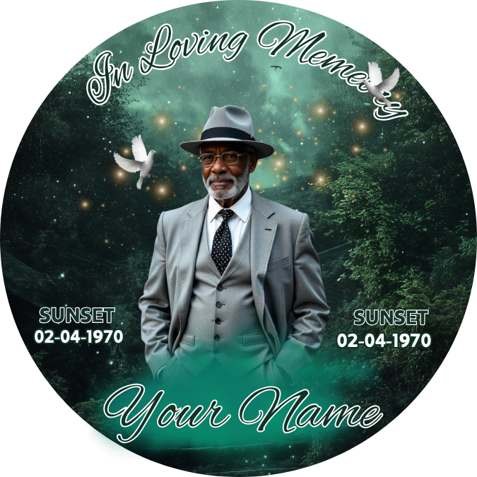 Green Memorial Pin Button Template Bundle