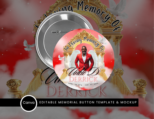 Red Memorial Button Template