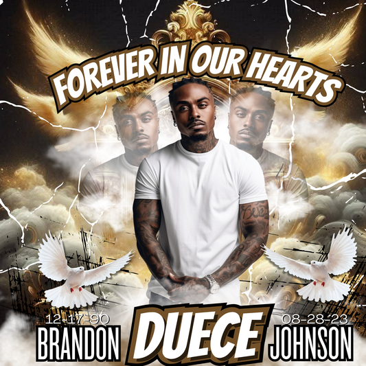 Black, Brown & Gold Memorial Template – Forever in My Heart Design