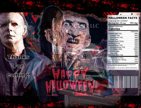 Freddy Kruger, Michael Myers & Jason Chip Bag PNG | Digital Download