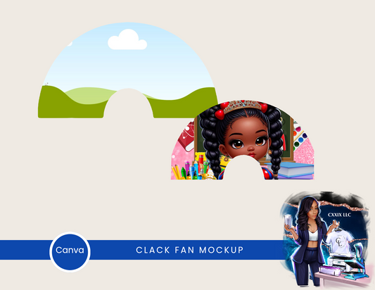 Drag & Drop Clack Hand Fan Template – PNG Mockup