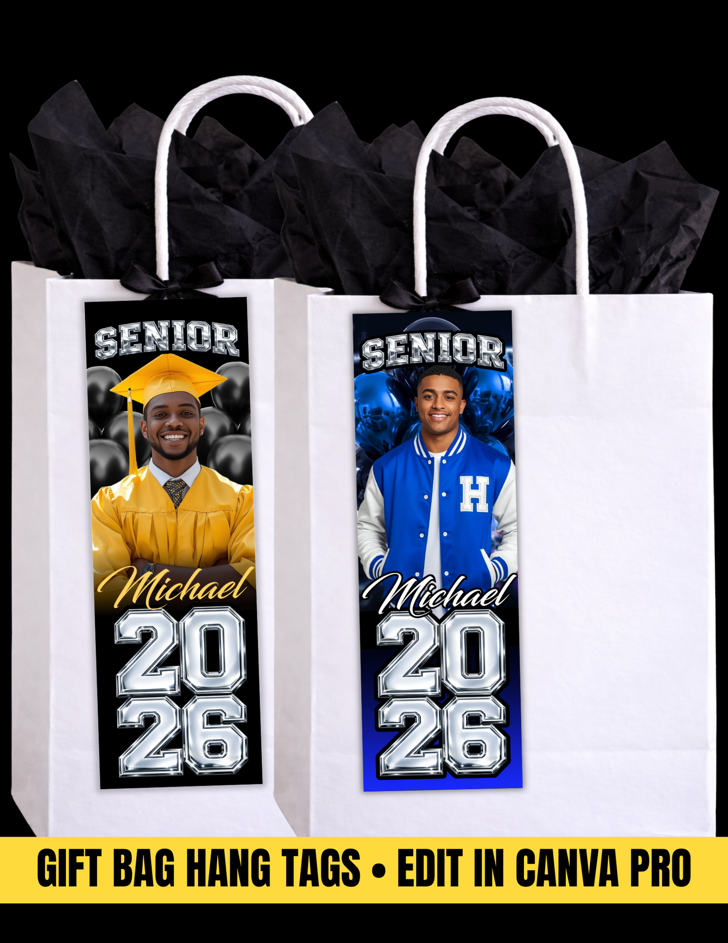 Boy Graduation Gift Bag Tag Template Bundle (2 Designs)