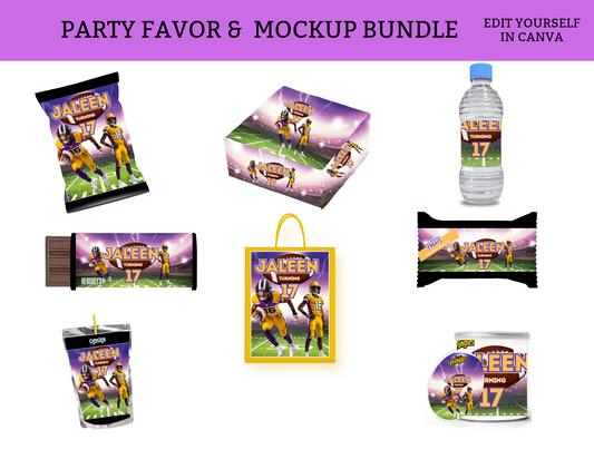 Football Party Favor Bundle Template
