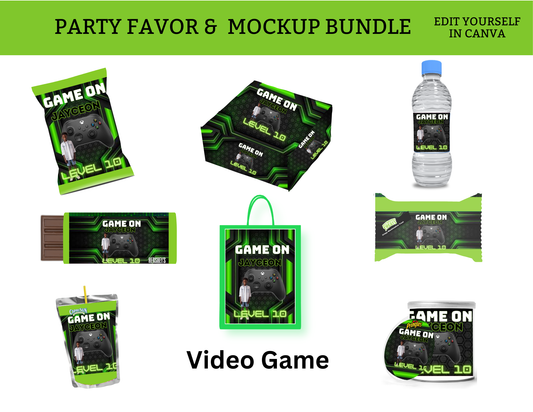 Video Game Party Favor Bundle Template