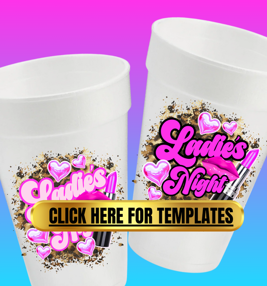 2- Bundle Ladies Night Cup Template – Editable Canva Pro (Digital Download)
