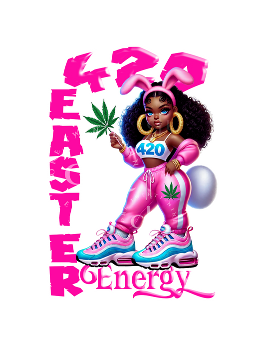 420 Easter Baddie PNG – Marijuana Girl Design