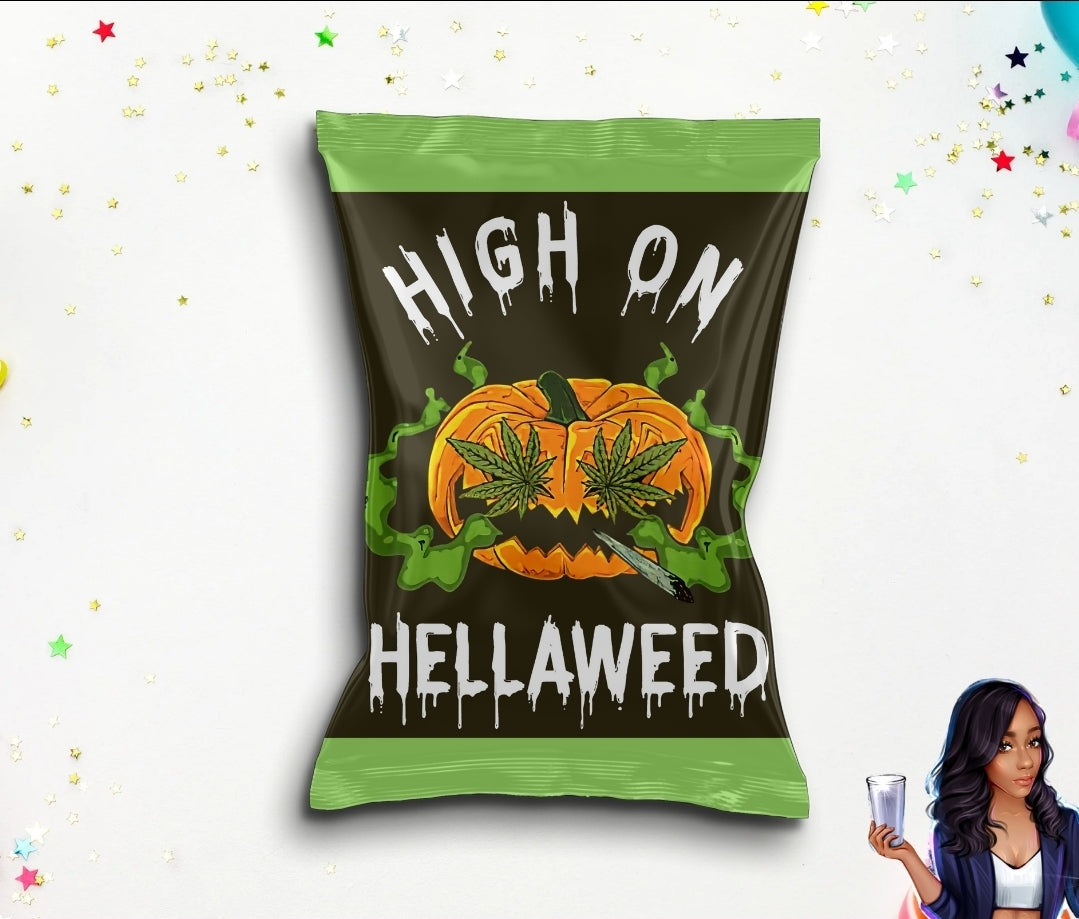 High on Hellaweed Chip Bag PNG | Digital Download