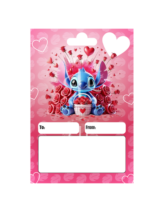 Stitch Valentine’s Day Money Card PNG