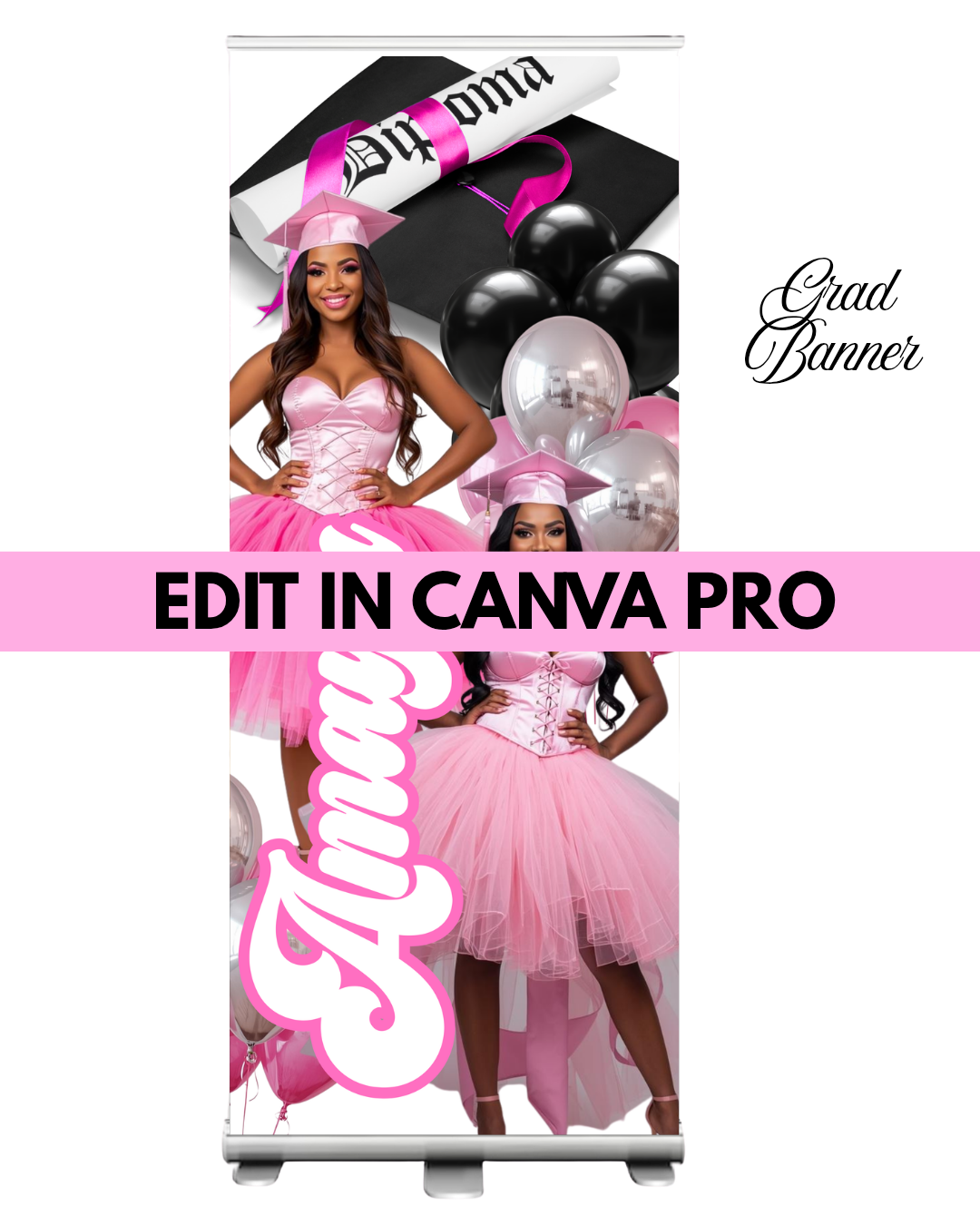 Girl Prom Banner Template – Editable Design