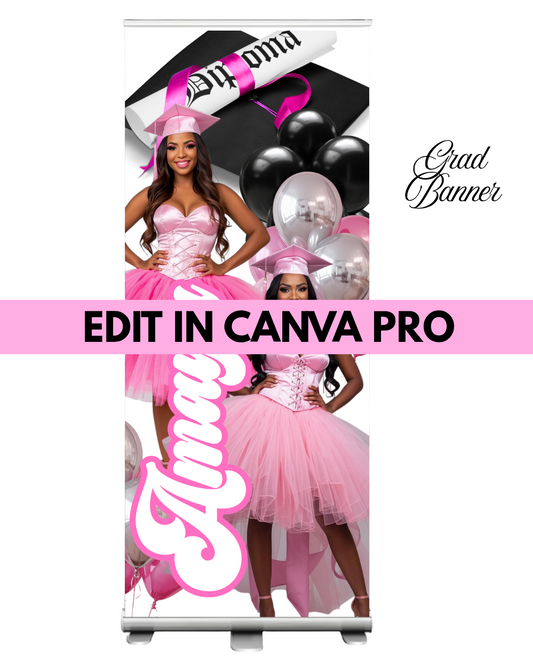 Girl Prom Banner Template – Editable Design
