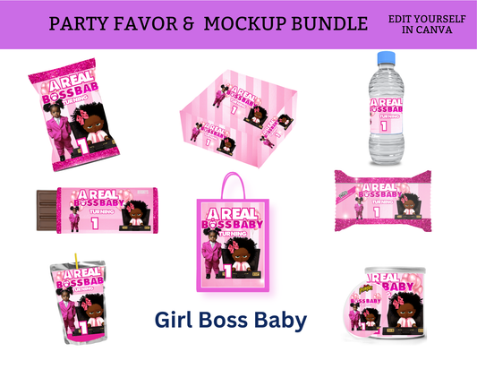 Boss Baby Girl Party Favor Bundle Template