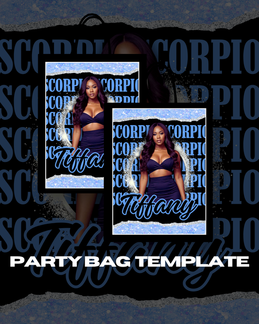 Scorpio Zodiac Party Bag Template | Customizable Canva Design