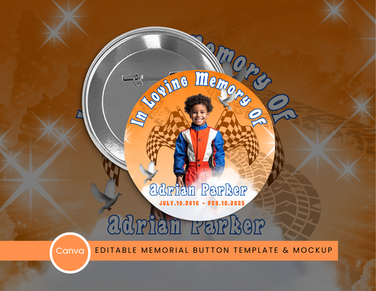 Orange Memorial Button Template