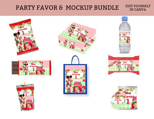 Strawberry Shortcake Party Favor Bundle Template