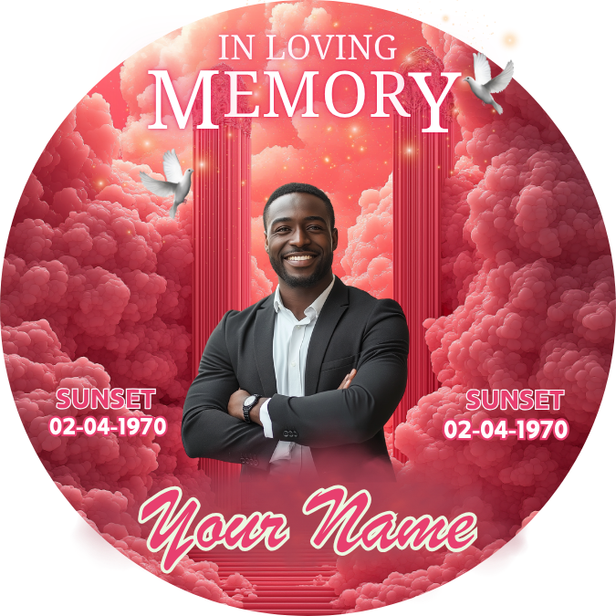 Red Memorial Pin Button Template Bundle