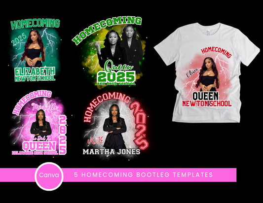 Homecoming Bootleg T-Shirt Template Bundle (5 Designs)